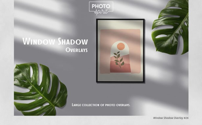 一套非常逼真的窗户阴影照片叠层JPG素材