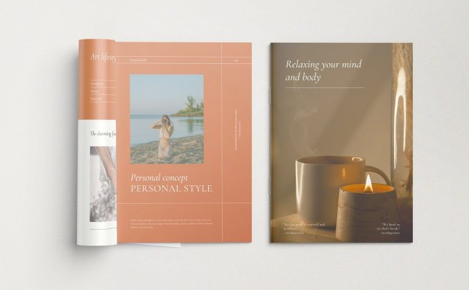一套宣传册画册目录内页PSD模型素材