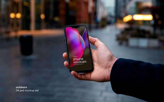 高品质手持iPhone手机产品PSD样机素材