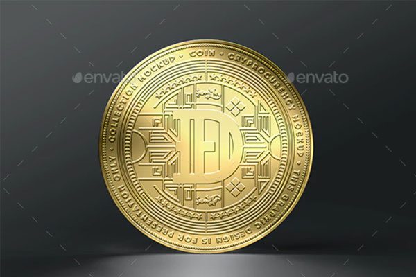 效果逼真的金币硬币徽章LOGO设计PSD样机素材