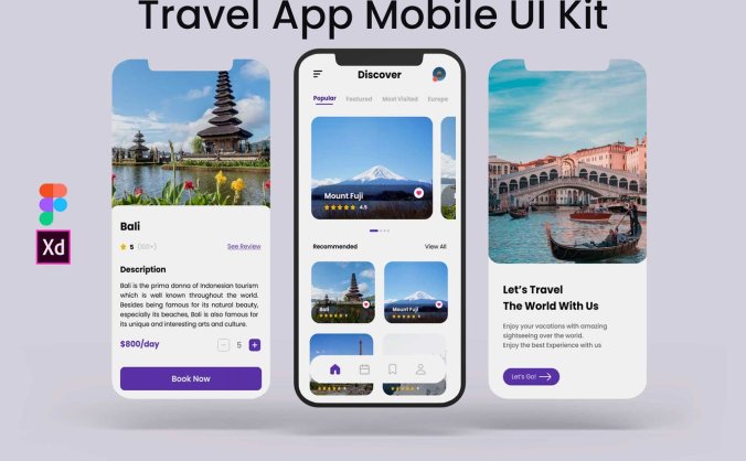 6个轻量级设计中规中矩的旅游类APP UI 界面素材