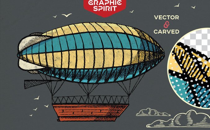 矢量半色调纹理AI素材工具包