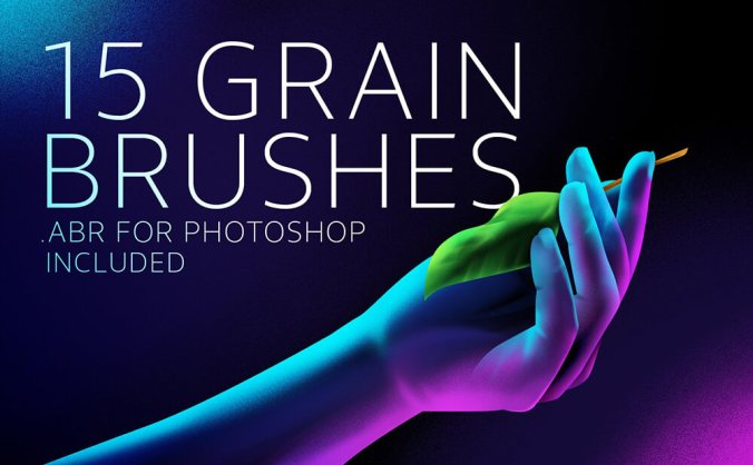 一套用于Procreate的颗粒艺术效果笔刷素材
