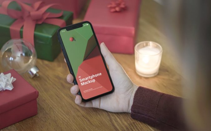 8个圣诞节场景iPhone苹果手机样机素材