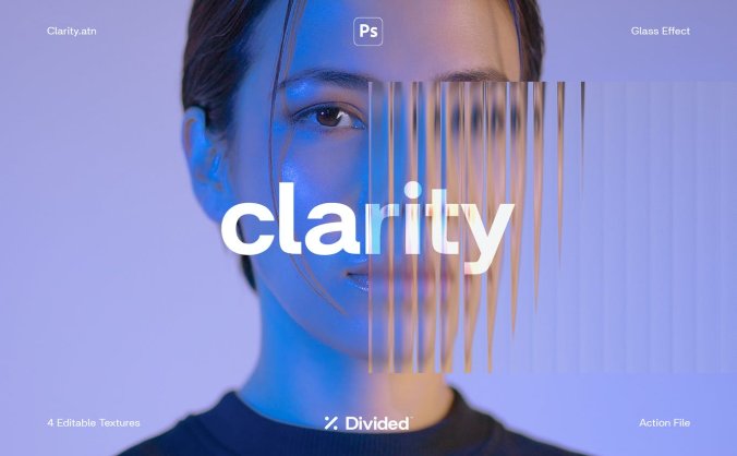 效果非常逼真的透明磨砂玻璃质感PS动作