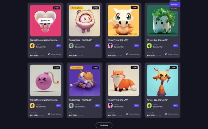 NFT 交易平台PC端响应式网页UI模板