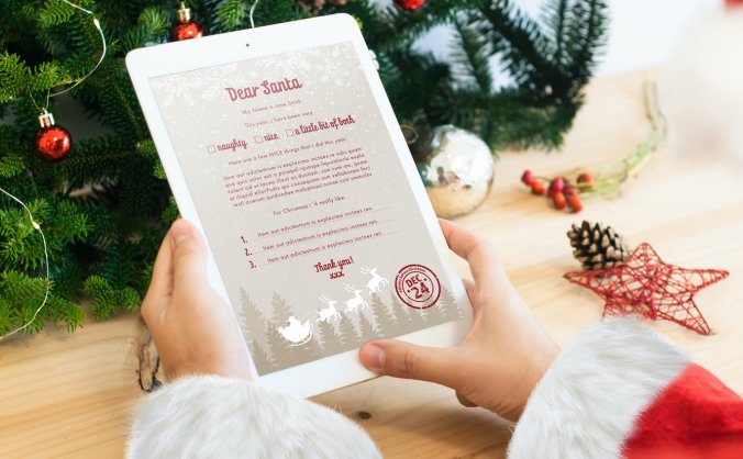 圣诞主题平板展示样机 (PSD)