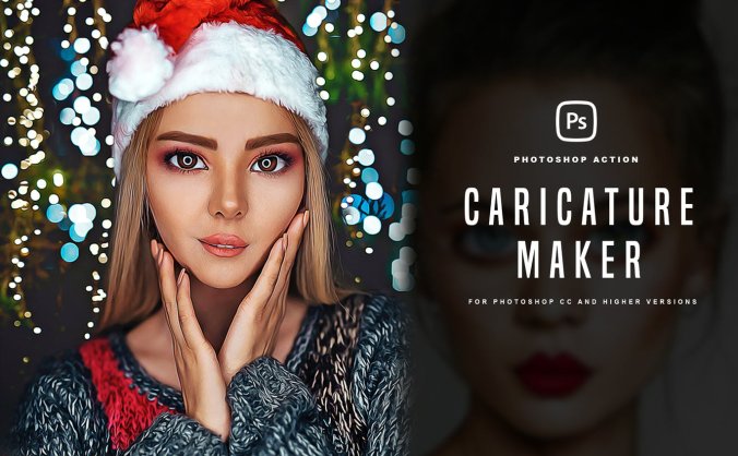 时尚可爱漫画节日氛围photoshop滤镜动作