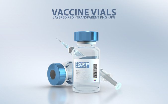 非常少见的疫苗药剂瓶带logo标签PSD样机素材