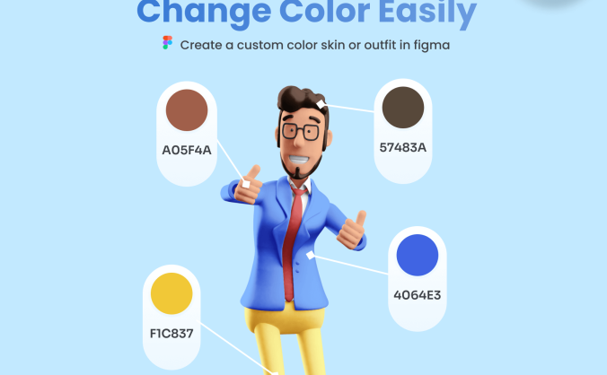 10个完美卡通商业类人物角色3D元素（Blender）
