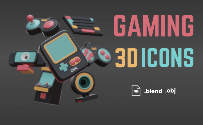 13个黑色调可爱逼真3D图标