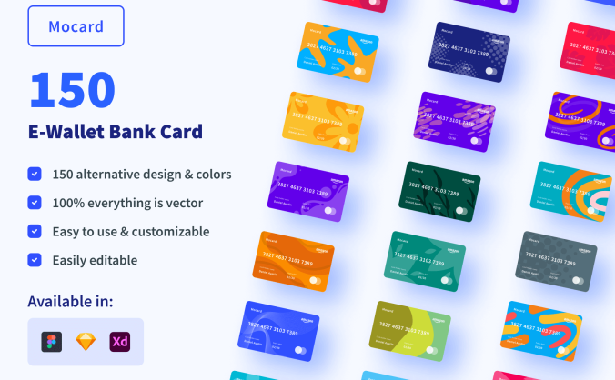 150个风格绚丽的电子钱包银行卡片