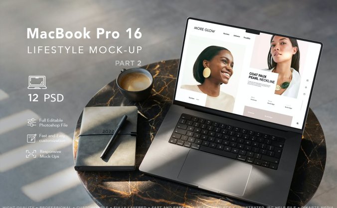 2021新款MacBook Pro电脑样机PSD模型