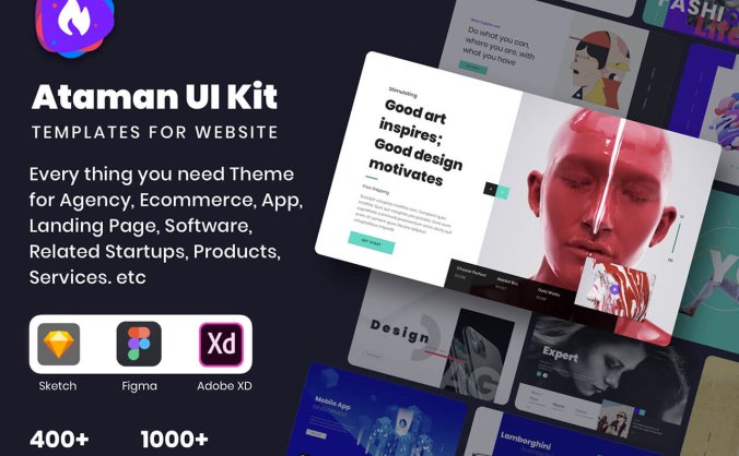 400多个风格多样的web网页界面素材包