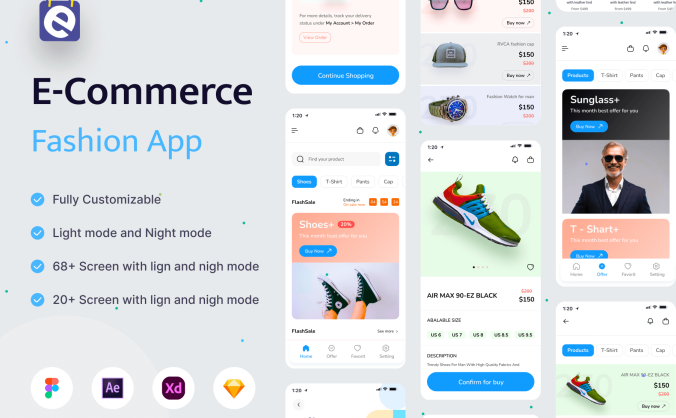 50多个小清新男装在线商城APP UI界面