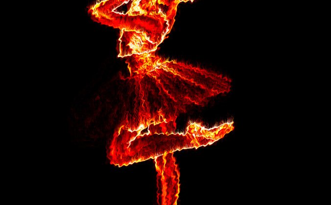 PS制作火焰燃烧的芭蕾舞者