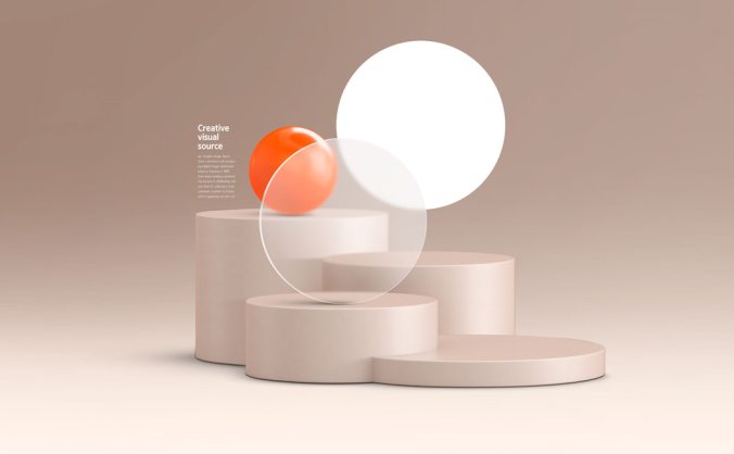 阶梯展示创意视觉海报设计PSD模板