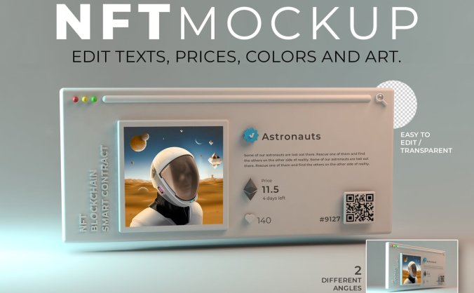 NFT窗口选项卡模拟场景PSD样机