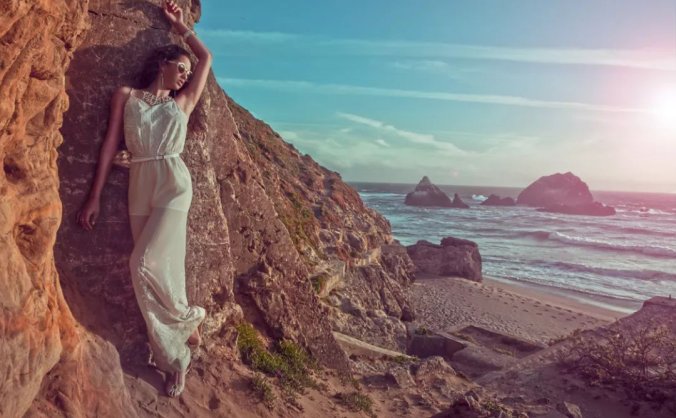 用PS打造海边模特冷暖对比时尚大片效果后期调色教程