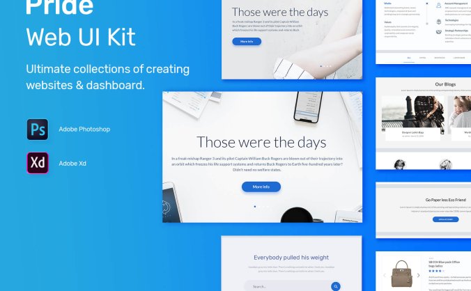 一套蓝色简洁品质风WEB电子商务界面