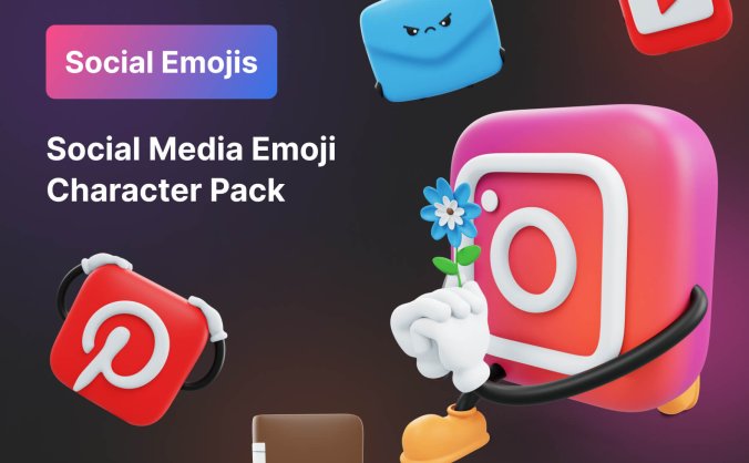 15个社交表情符号3D模型素材