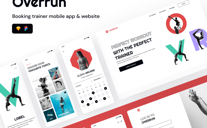 50多个超简洁预订教练移动APP和网站界面素材