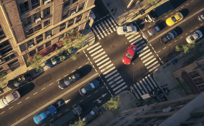 64套街道区域人行道十字路口道路C4D模型