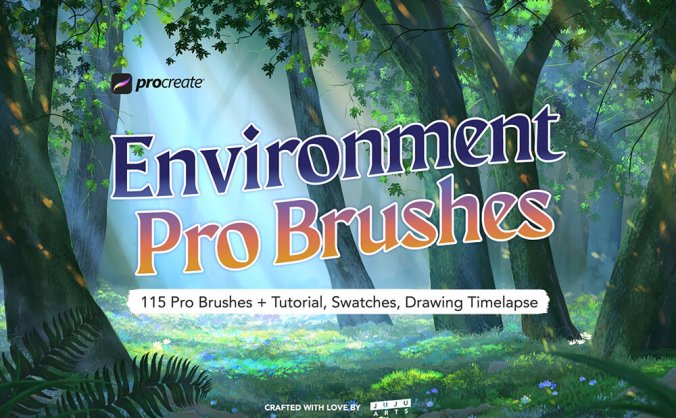 真实梦幻自然环境Procreate笔刷集合