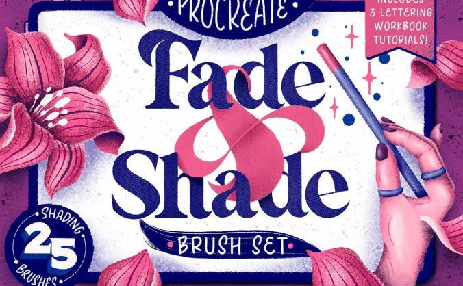 淡化阴影主题Procreate插画笔刷素材