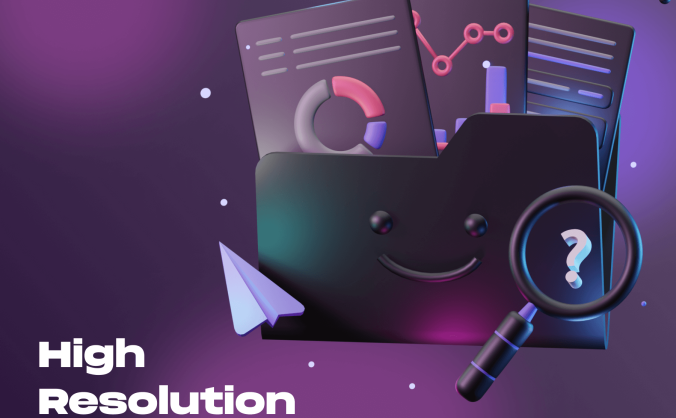 深色质感电脑网络办公应用类3D插画模型