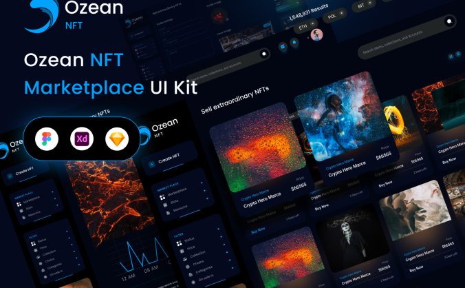 黑色酷炫风NFT市场UI后台管理界面