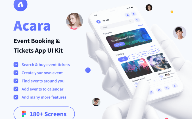 180个紫色活动预订和门票主题APP UI界面