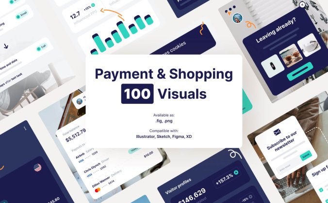 100个简洁干净支付购物主题标识视觉素材包