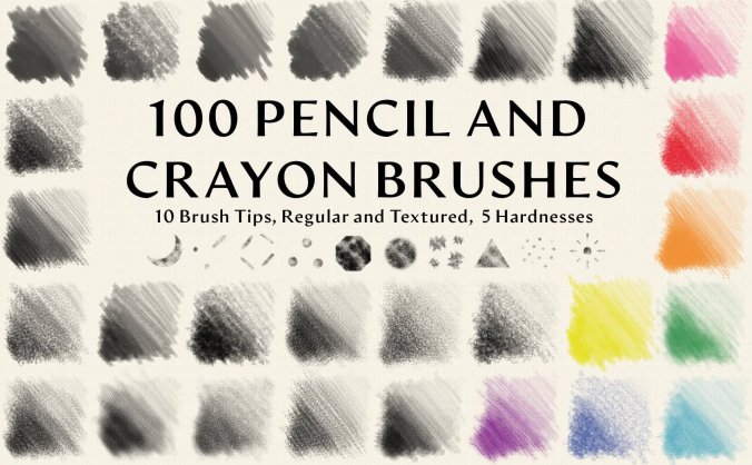 铅笔和蜡笔PS笔刷素材