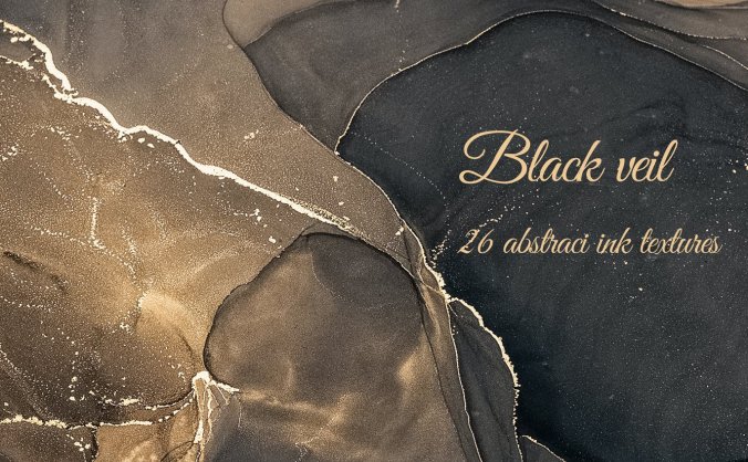 26个时尚高端抽象黑金水墨质感背景底纹纹理素材包