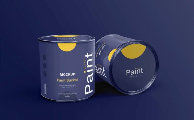 油漆罐油漆桶包装设计PSD样机