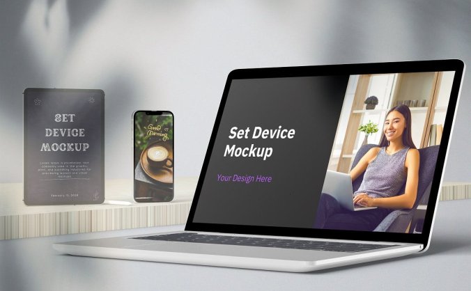 高级灰苹果设备PSD样机文件