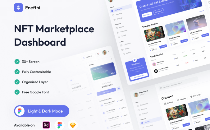 30个高品质NFT主题后台管理UI界面