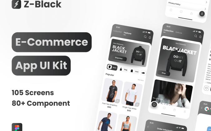 105个潮物潮鞋电子商务APP UI Kit素材（Figma）