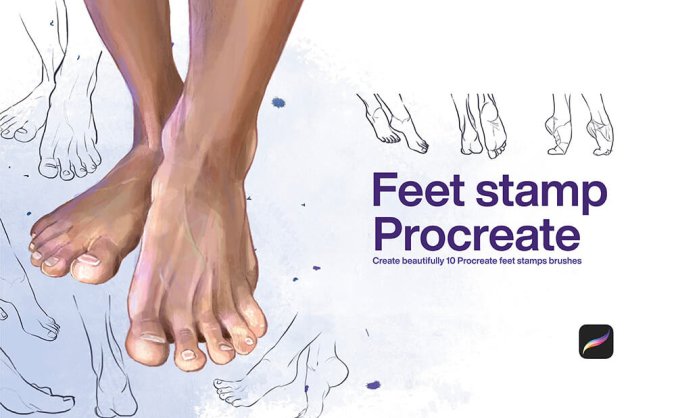 10个脚部Procreate笔刷素材