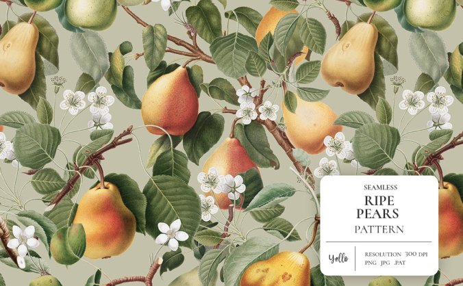 无缝水果梨图片素材（PNG）