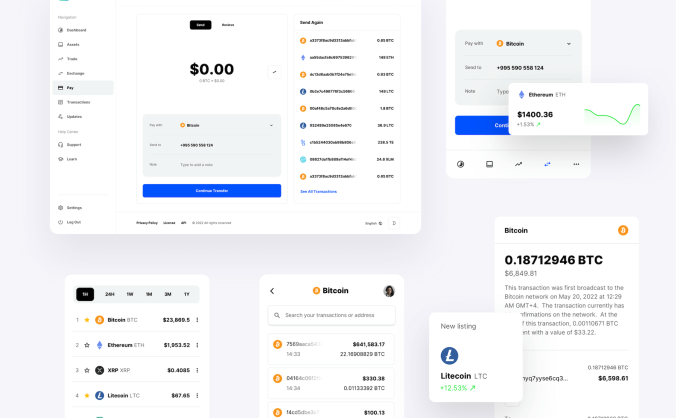 190个用于初创公司交易所加密钱包相关的UI素材包