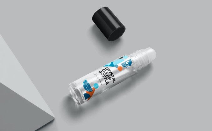 质感香水瓶标签包装设计PSD样机模型