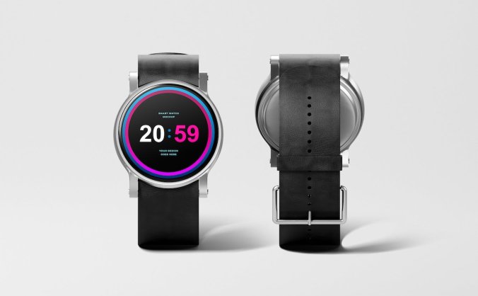 黑白灰智能手表表盘UI样机PSD素材