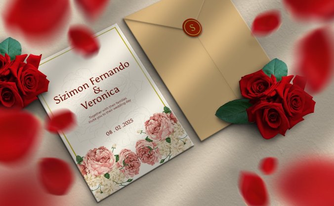 一套适合婚礼请帖请柬的PSD样机设计