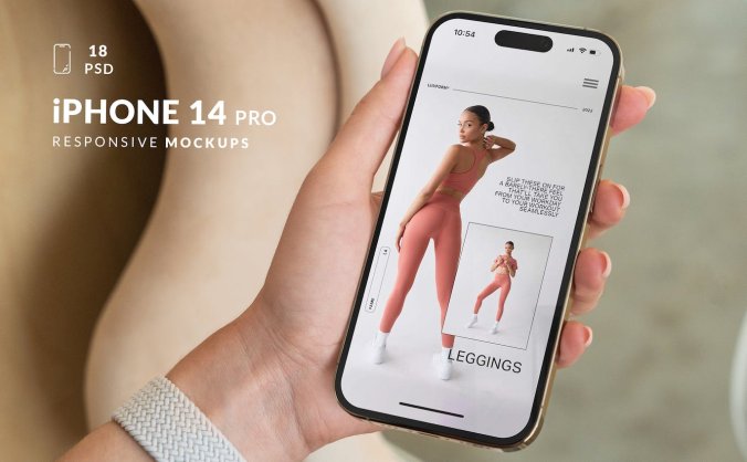 真实使用场景iPhone 14 Pro界面手机PSD样机素材