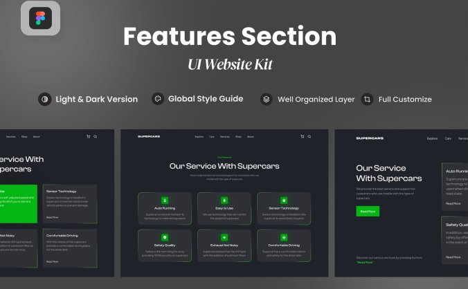 汽车服务功能的部分网站UI素材