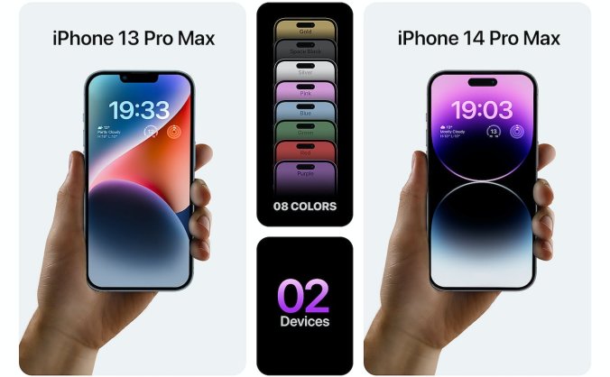 一组高质量iphone 14 Pro Max样机PSD素材