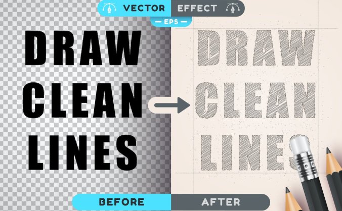 铅笔绘图-可编辑文本效果，字体样式 (AI,EPS)