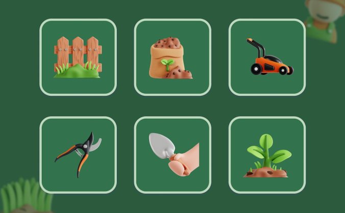 绿色园林园艺主题3D模型素材包(Blend)